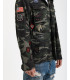 Camouflage safari jacket with patches
