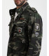 Camouflage safari jacket with patches