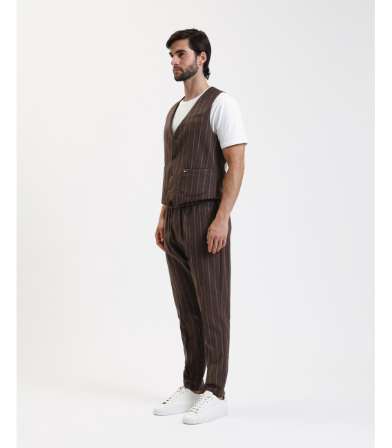 4 buttons striped waistcoat