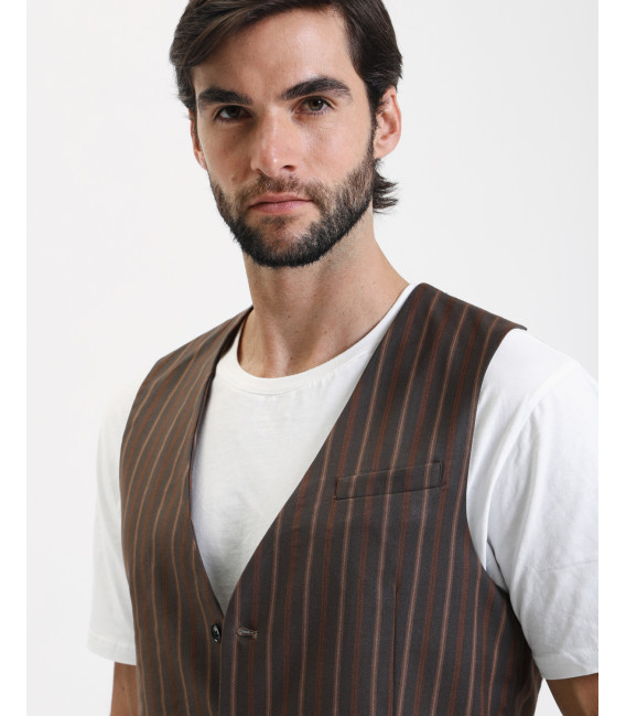 4 buttons striped waistcoat