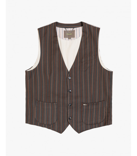 4 buttons striped waistcoat