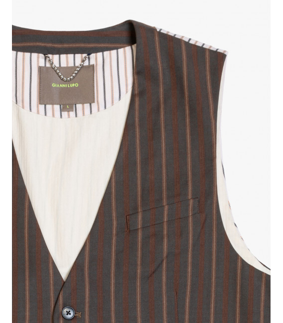 4 buttons striped waistcoat