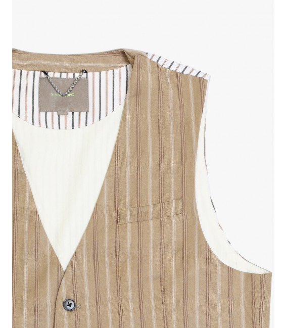 4 buttons striped waistcoat