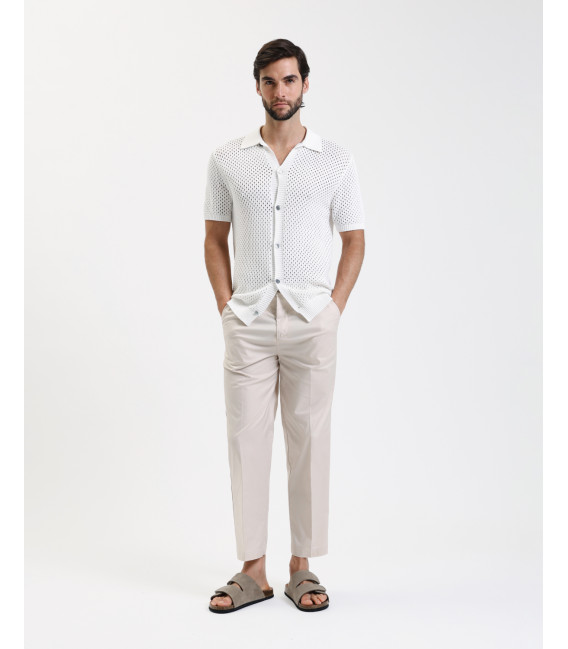 Wide leg trousers with flat front crease