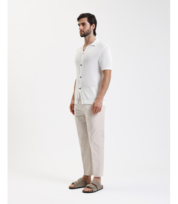 Wide leg trousers with flat front crease