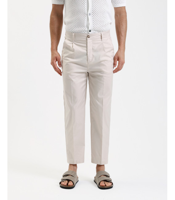 Wide leg trousers with flat front crease
