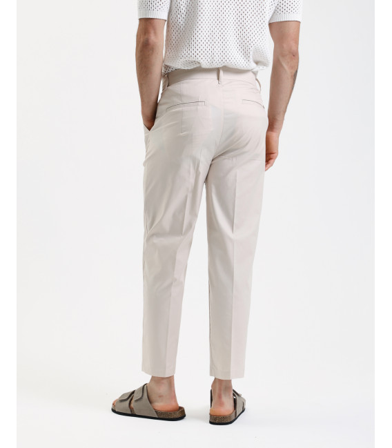 Wide leg trousers with flat front crease