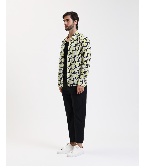 Wide leg trousers with flat front crease
