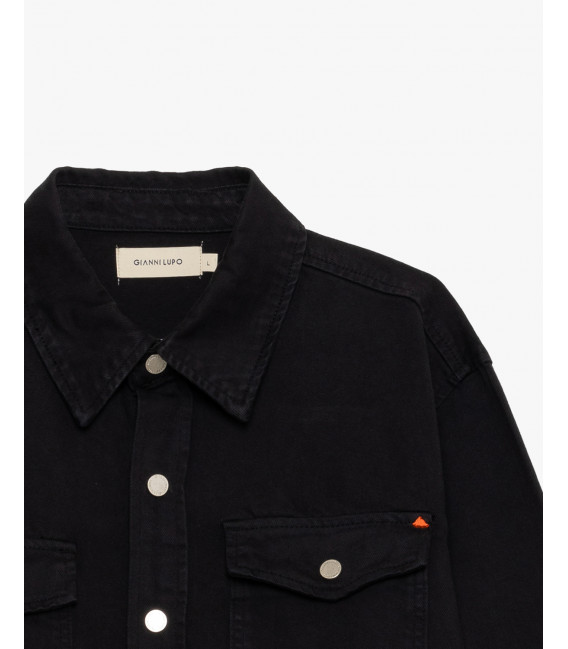 Overshirt denim con tasche