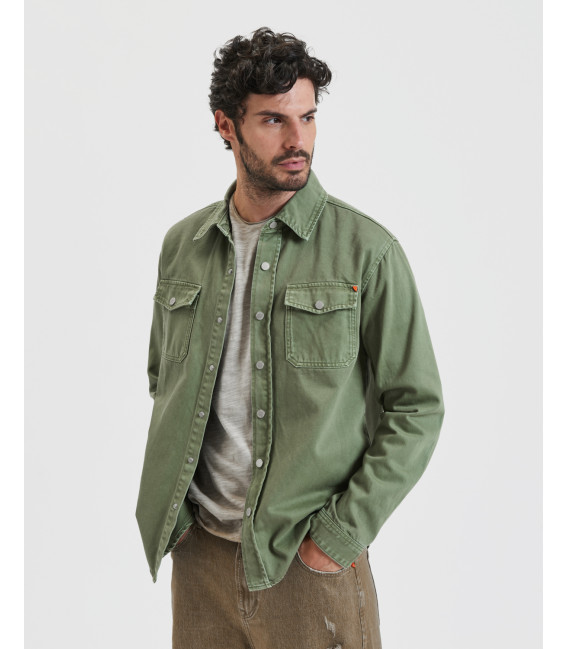 Overshirt denim con tasche