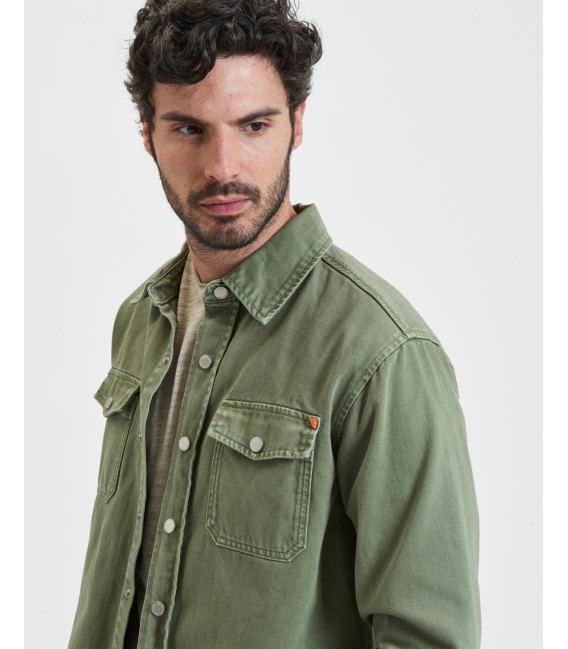 Overshirt denim con tasche