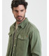Overshirt denim con tasche