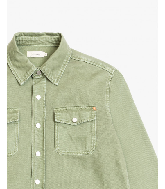 Overshirt denim con tasche