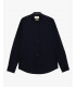 Stretch cotton mandarin collar shirt