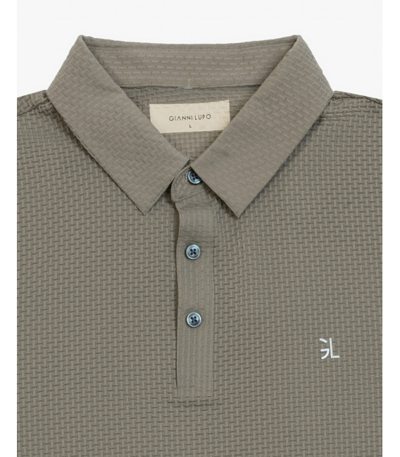 Athleisure polo shirt with 3D pattern