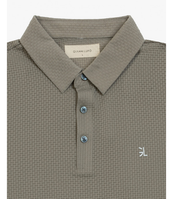 Polo athleisure con motivo 3D