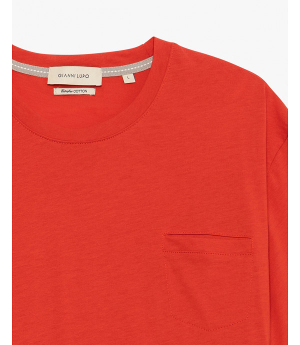 Extra-fine cotton t-shirt with pocket