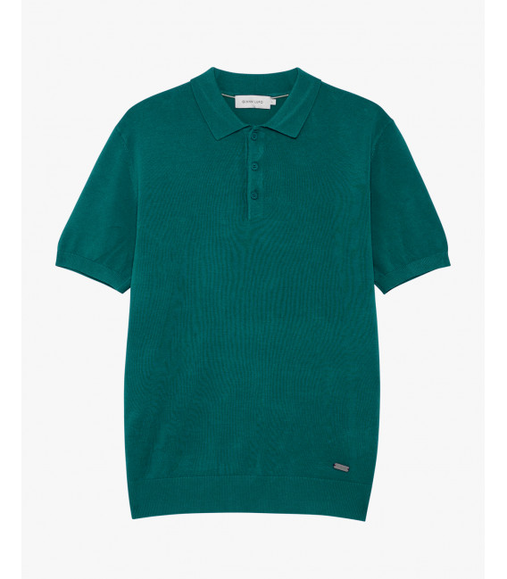 Muscle fit knitted polo shirt