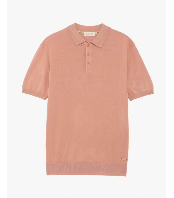 Muscle fit knitted polo shirt