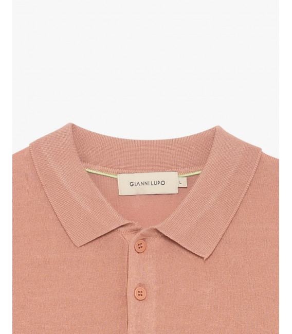 Muscle fit knitted polo shirt