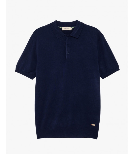 Muscle fit knitted polo shirt