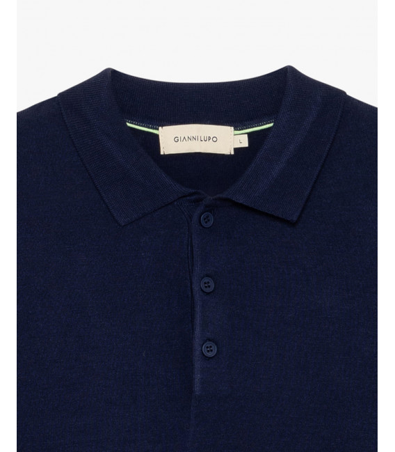 Muscle fit knitted polo shirt