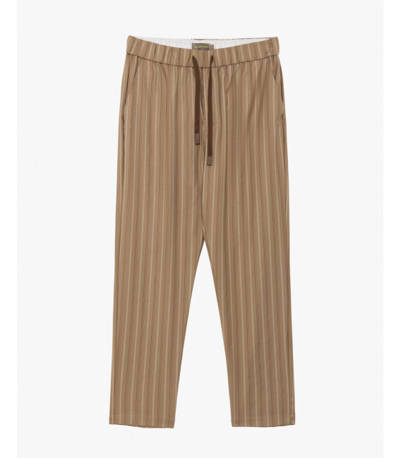 Drawstrings trousers in stripes carrot fit