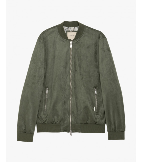 Giubbotto bomber effetto camoscio
