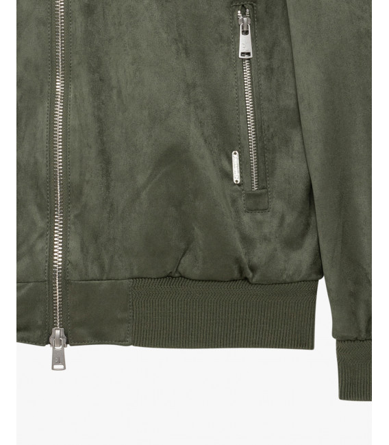 Giubbotto bomber effetto camoscio