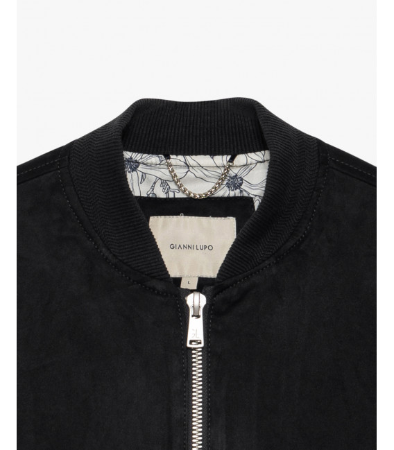 Faux-suede bomber jacket