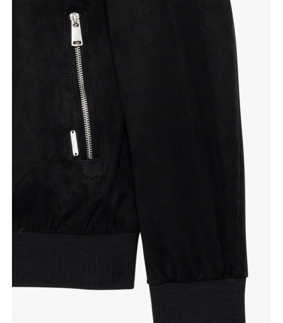 Faux-suede bomber jacket