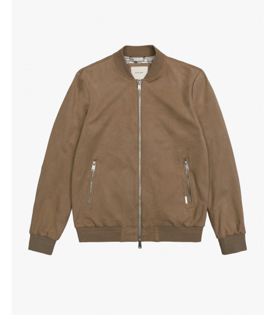 Giubbotto bomber effetto camoscio