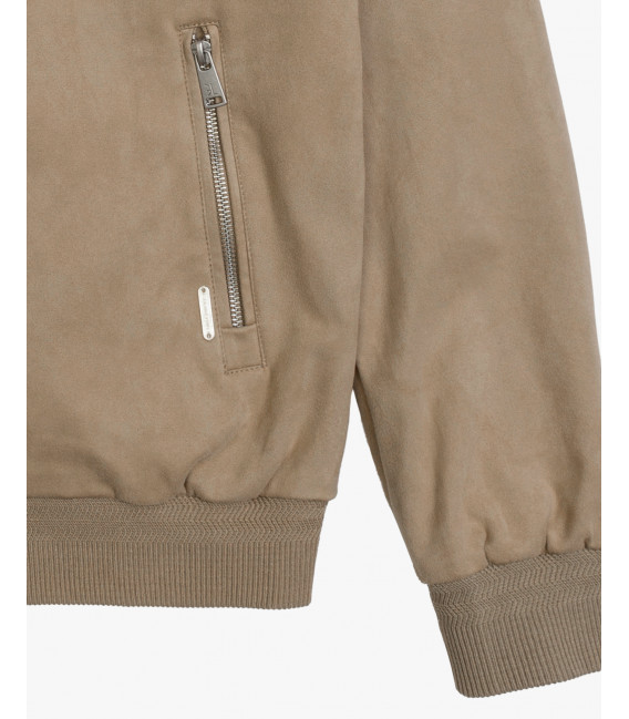Giubbotto bomber effetto camoscio