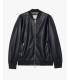 Faux-leather bomber jacket