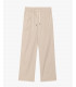 Wide leg drawstring trousers with double pleats