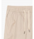 Wide leg drawstring trousers with double pleats