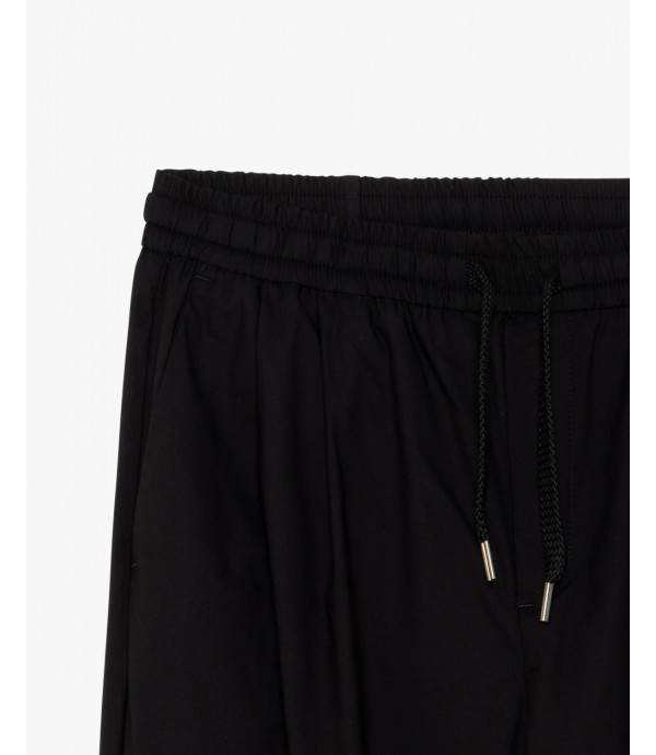 Pantaloni con laccio wide leg con doppia pinces