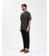 Wide leg drawstring trousers with flat front crease