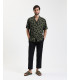 Wide leg drawstring trousers with flat front crease