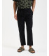 Wide leg drawstring trousers with flat front crease