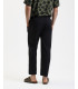 Wide leg drawstring trousers with flat front crease