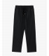 Wide leg drawstring trousers with flat front crease
