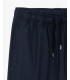Wide leg drawstring trousers with flat front crease