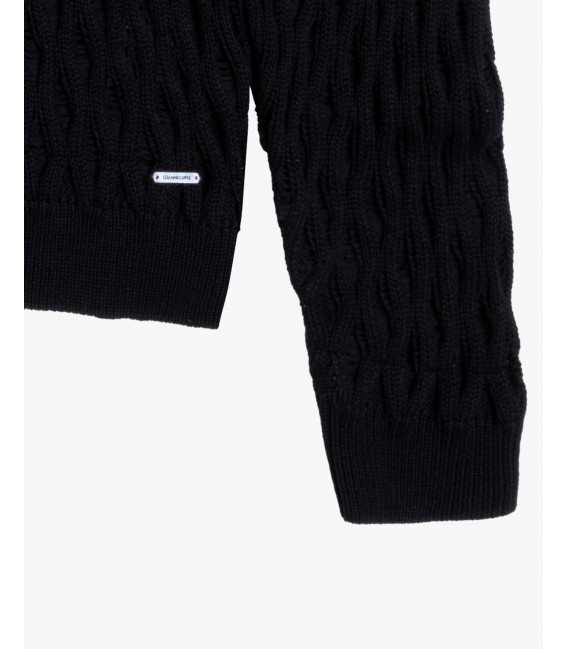 Textured open-knit sweater