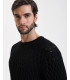 Textured open-knit sweater