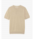 Knitted mandarin collar polo shirt