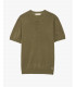 Knitted mandarin collar polo shirt