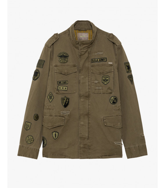 Safari jacket with patches