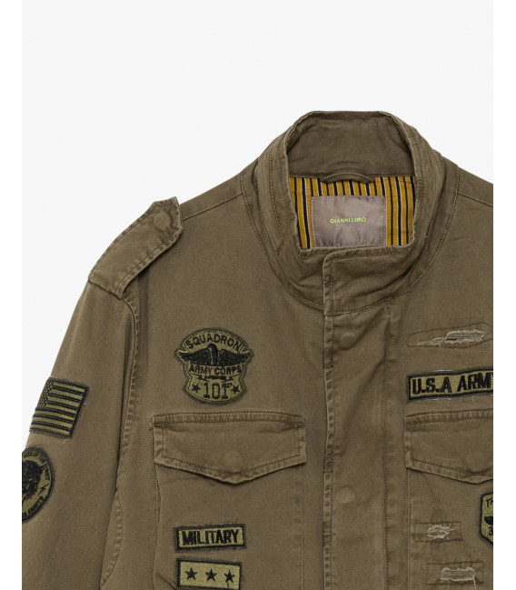 Safari jacket with patches