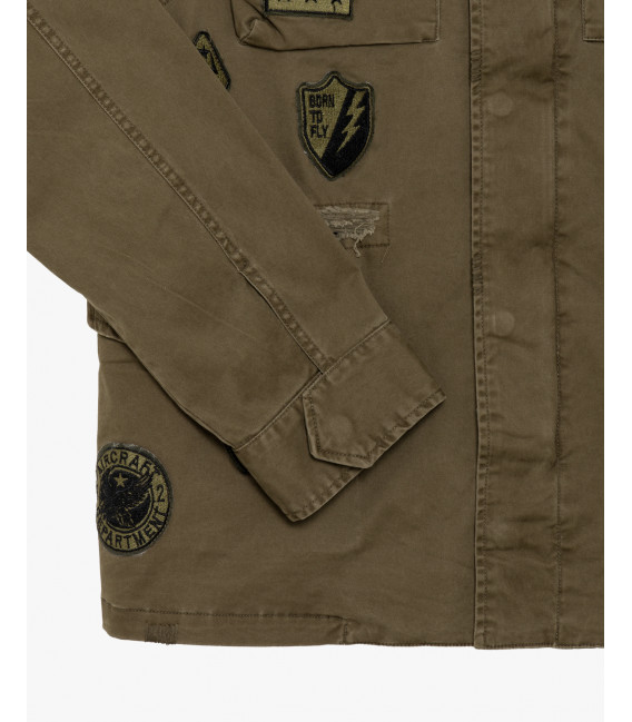 Safari jacket with patches